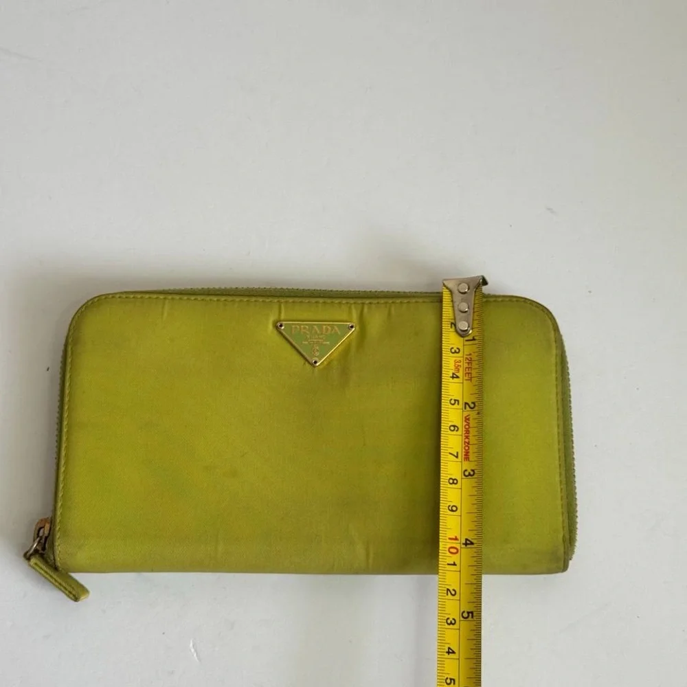 PRADA Tessuto Nylon Zip Around Wallet Green - Picture 8 of 14